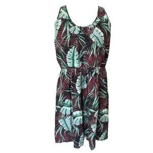 Madewell Monstera Tropical Print Dress Size 10